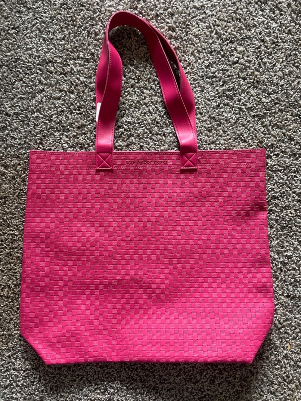 NWT Bath & Body Works Hot Pink Woven Tote Bag